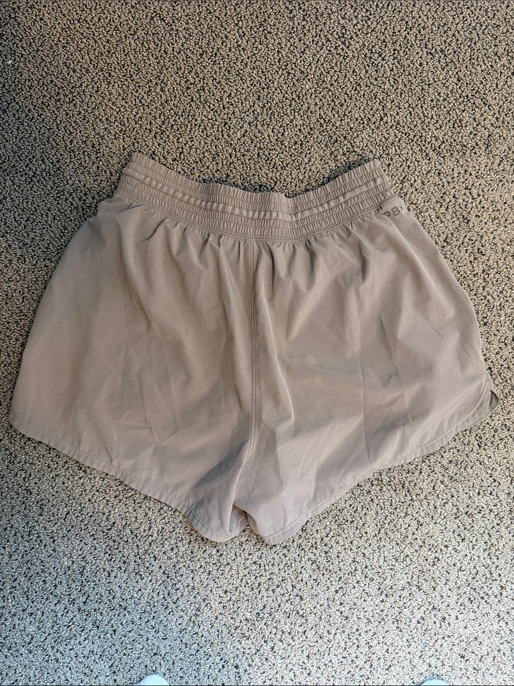 YPB Women's Athletic Drawstring Shorts in Taupe - Picture 3 of 3